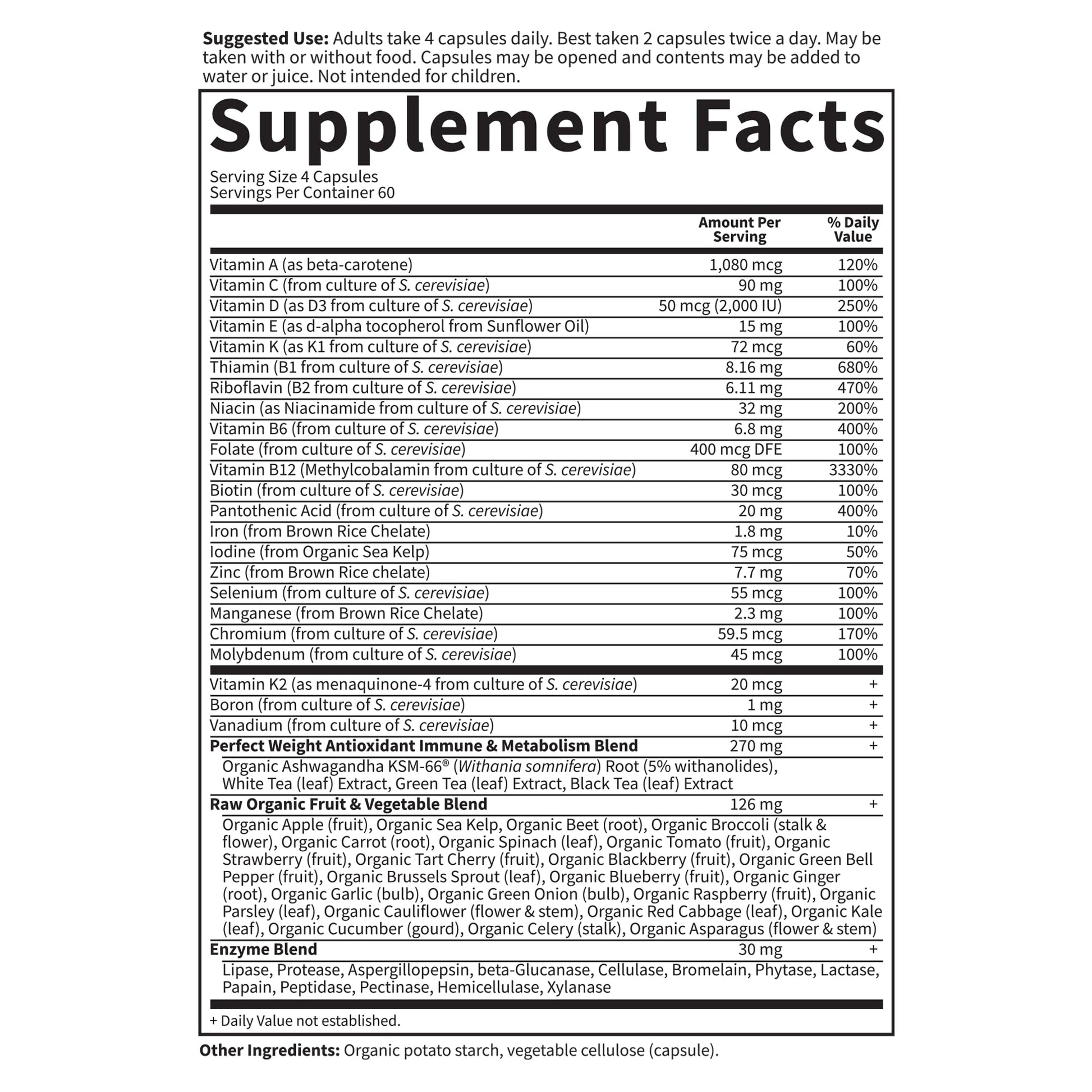 Garden of Life Multivitamin Code Perfect Weight Loss for Women and Men, Healthy Active Metabolism, Stress Management, Ashwagandha, Green Tea and Enzymes, 240 Count - Maple Wellness Supplements