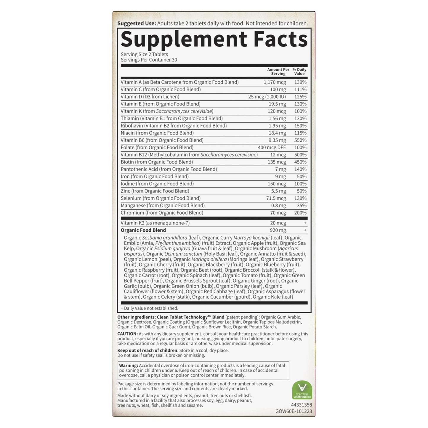 Garden of Life Organics Organic Multivitamin for Women - Womens Multi with Vitamin C, D, Folate, B6, B12, Biotin, Iron - Maple Wellness Supplements