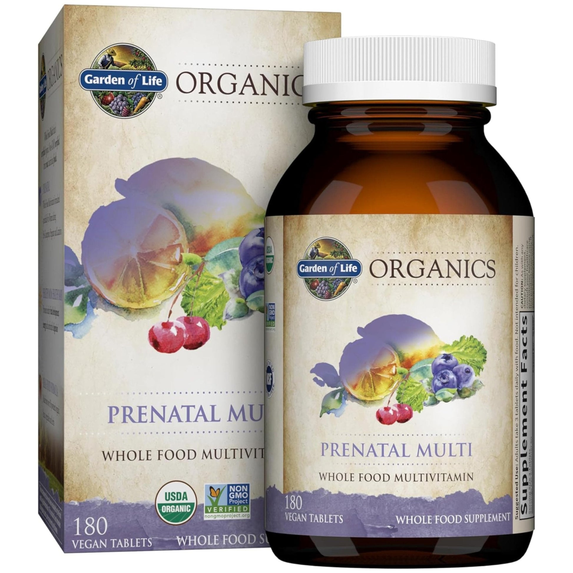 Garden of Life Organics Prenatal Multivitamin with Folate, B6, B12, D3 & Iron – Prenatal Vitamins for Women with Energy Metabolism Support for Healthy - Maple Wellness Supplements