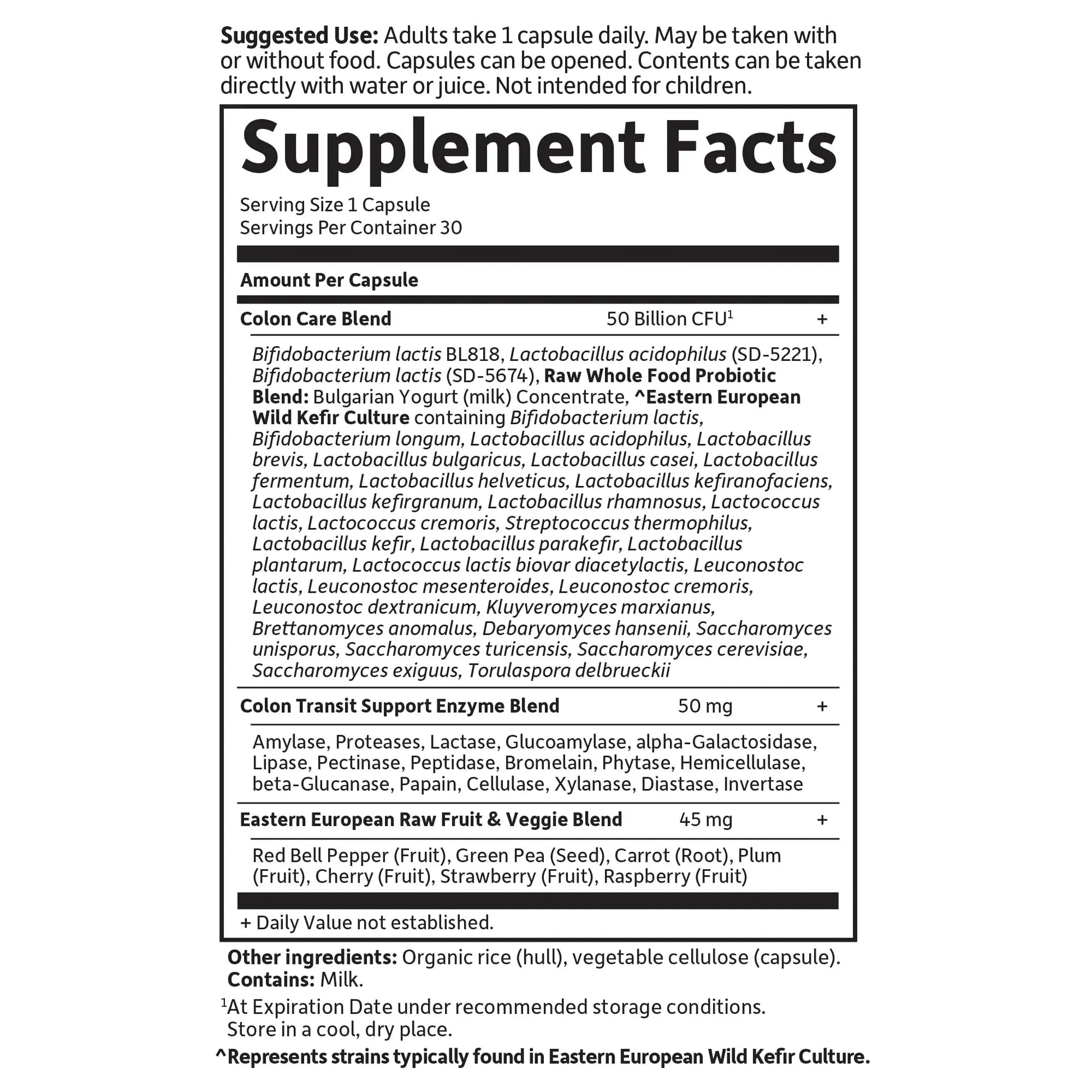 Garden of Life Probiotics for Women and Men - Raw Probiotics Colon Care 50 Billion CFU and Enzymes, Shelf Stable Once Daily Acidophilus Probiotic for Regularity and Immune Health Support, 30 Capsules - Maple Wellness Supplements