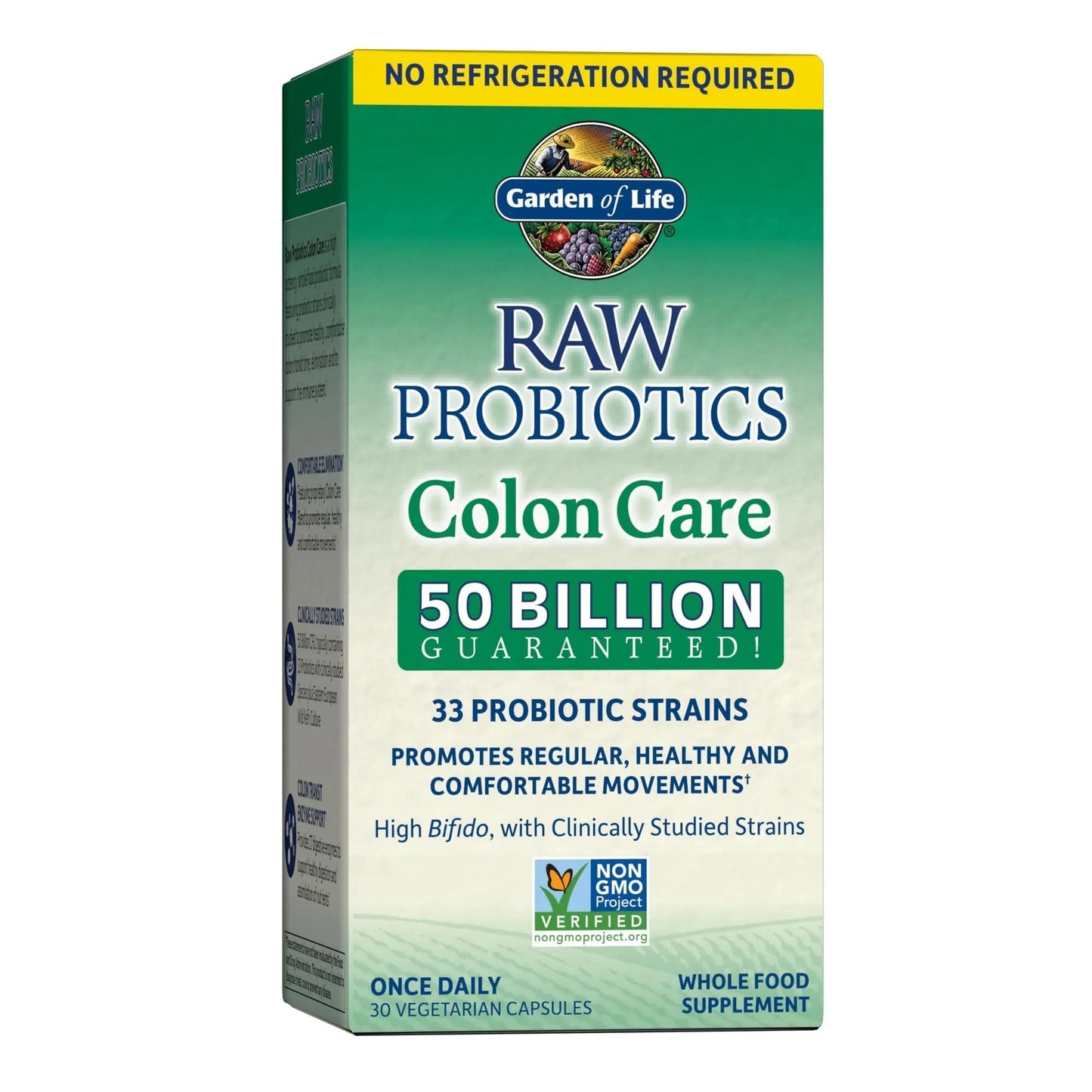 Garden of Life Probiotics for Women and Men - Raw Probiotics Colon Care 50 Billion CFU and Enzymes, Shelf Stable Once Daily Acidophilus Probiotic for Regularity and Immune Health Support, 30 Capsules - Maple Wellness Supplements