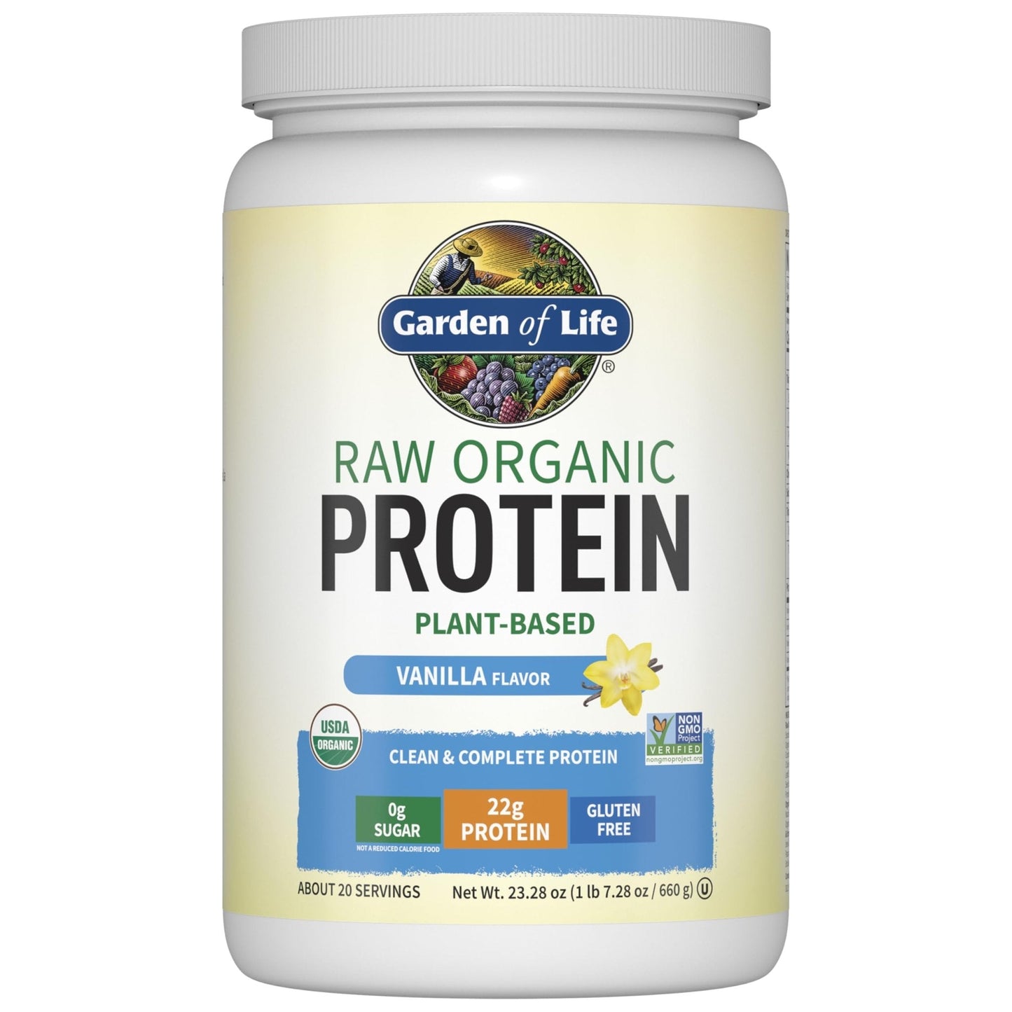 Garden Of Life Protein Powder, Vegan Protein Powder, Bcaa, Probiotics & Digestive Enzymes, Gluten & Lactose Free, Vanilla, 23.28 Ounce - Maple Wellness Supplements