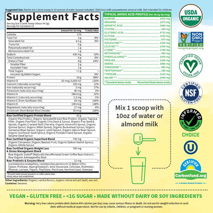Garden of Life Raw Organic Fit Powder, Original - High Protein for Weight Loss (28g) Plus - Maple Wellness Supplements
