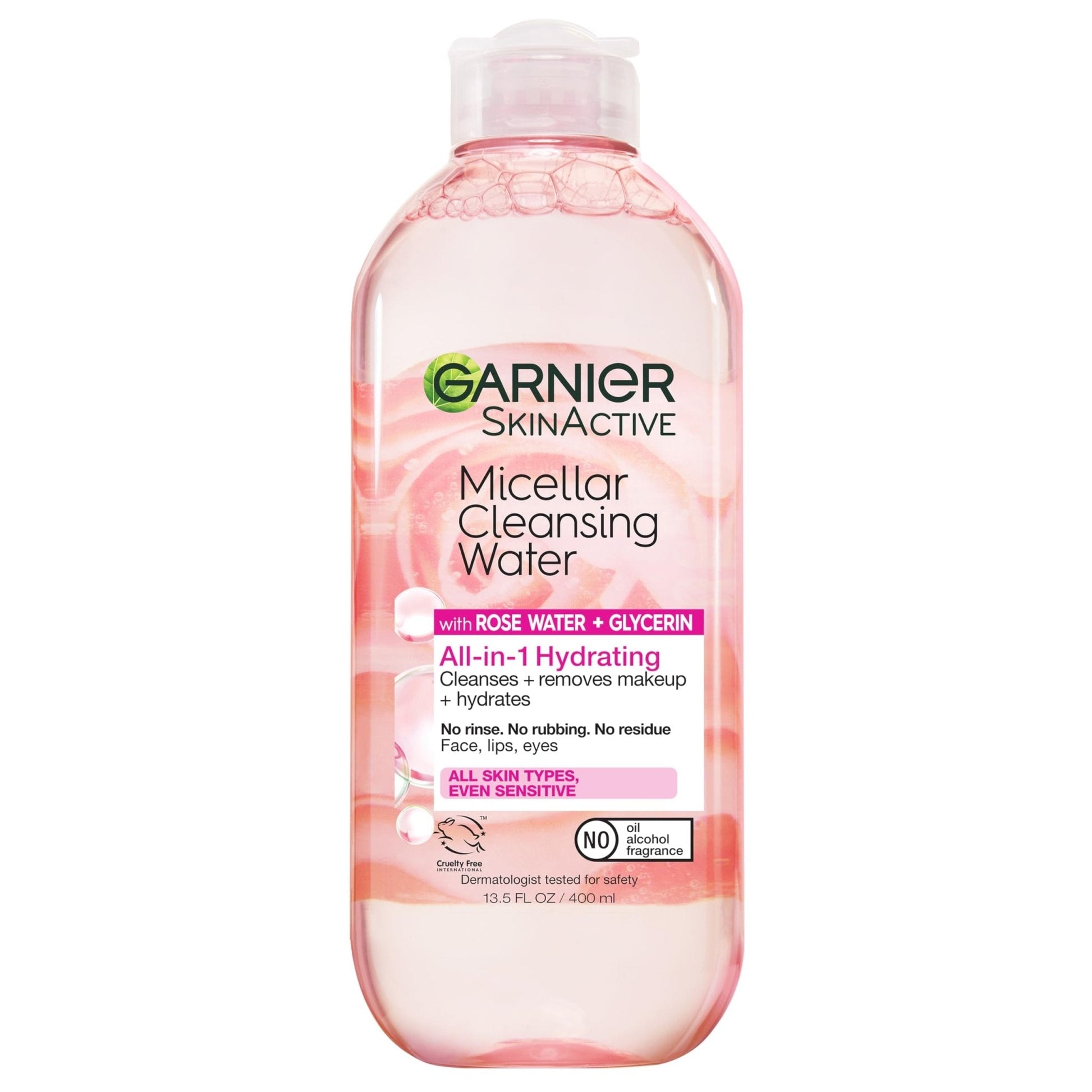 Garnier Micellar Water with Rose Water and Glycerin, Hydrating Facial Cleanser & Makeup Remover, For All Skin Types - Maple Wellness Supplements