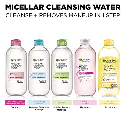 Garnier Micellar Water with Rose Water and Glycerin, Hydrating Facial Cleanser & Makeup Remover, For All Skin Types - Maple Wellness Supplements