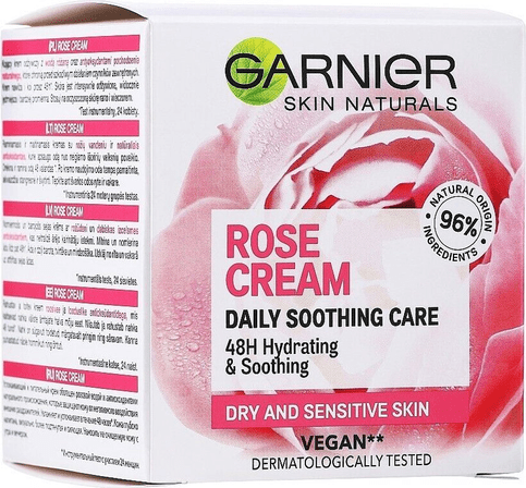 Garnier Skin Rose Cream 48H Hydrating & Soothing Face Dry and Sensitive Skin - Maple Wellness Supplements