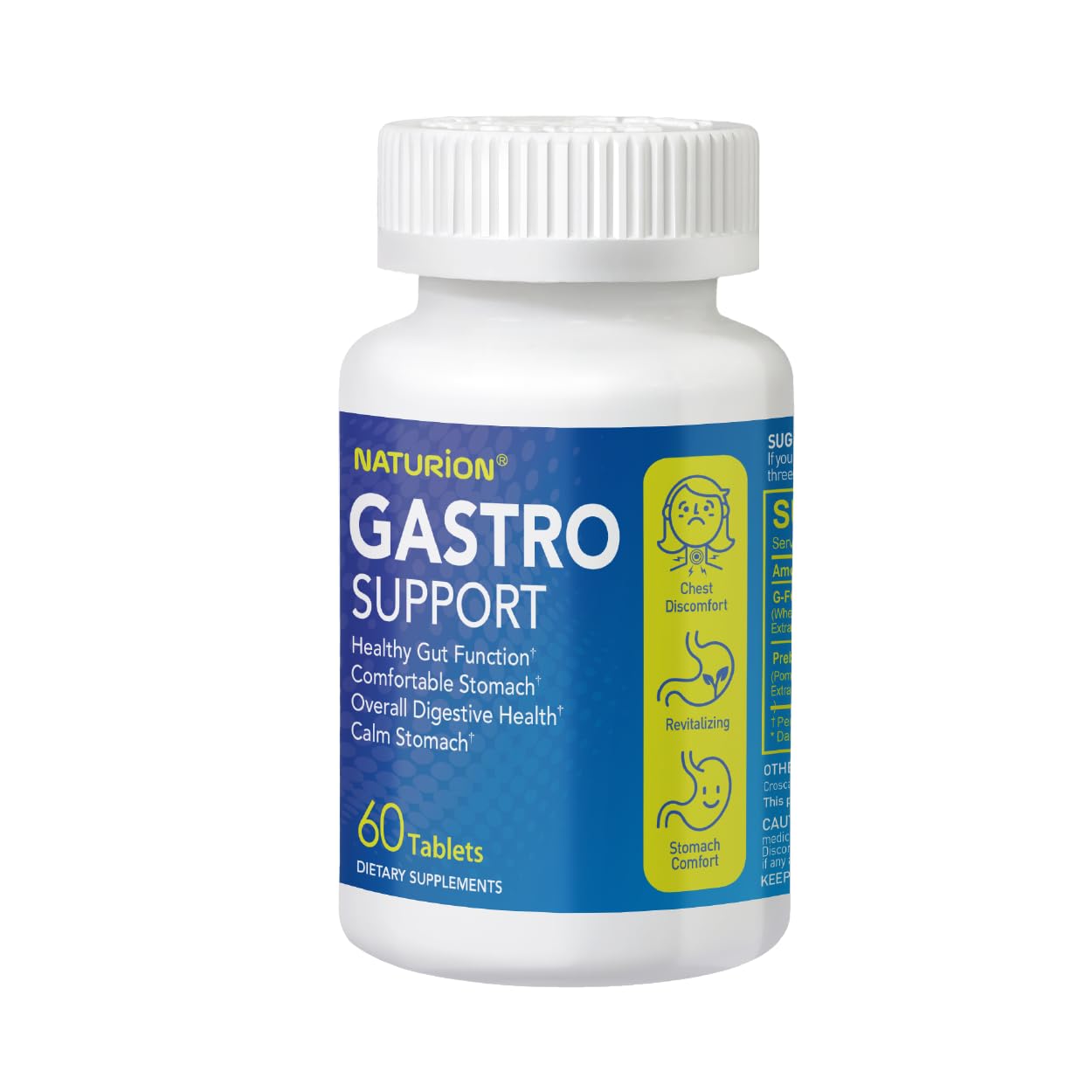 Gastro Support – Digestive Health Supplement with G-FOS Blend, Organic Ginger Root, Licorice Extract, Mastic Gum & Pomegranate – Supports Digestive Comfort & Gut Balance – 60 Tablets, 60 Day Supply - Maple Wellness Supplements