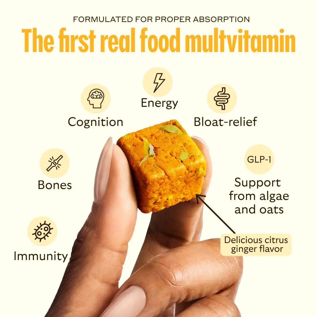 GEM Daily Bite for Women & Men, with 20+ Vitamins, Minerals & Superfoods Like Zinc, Vitamin D, B-Complex, K, Turmeric, Fiber & Prebiotics - Maple Wellness Supplements