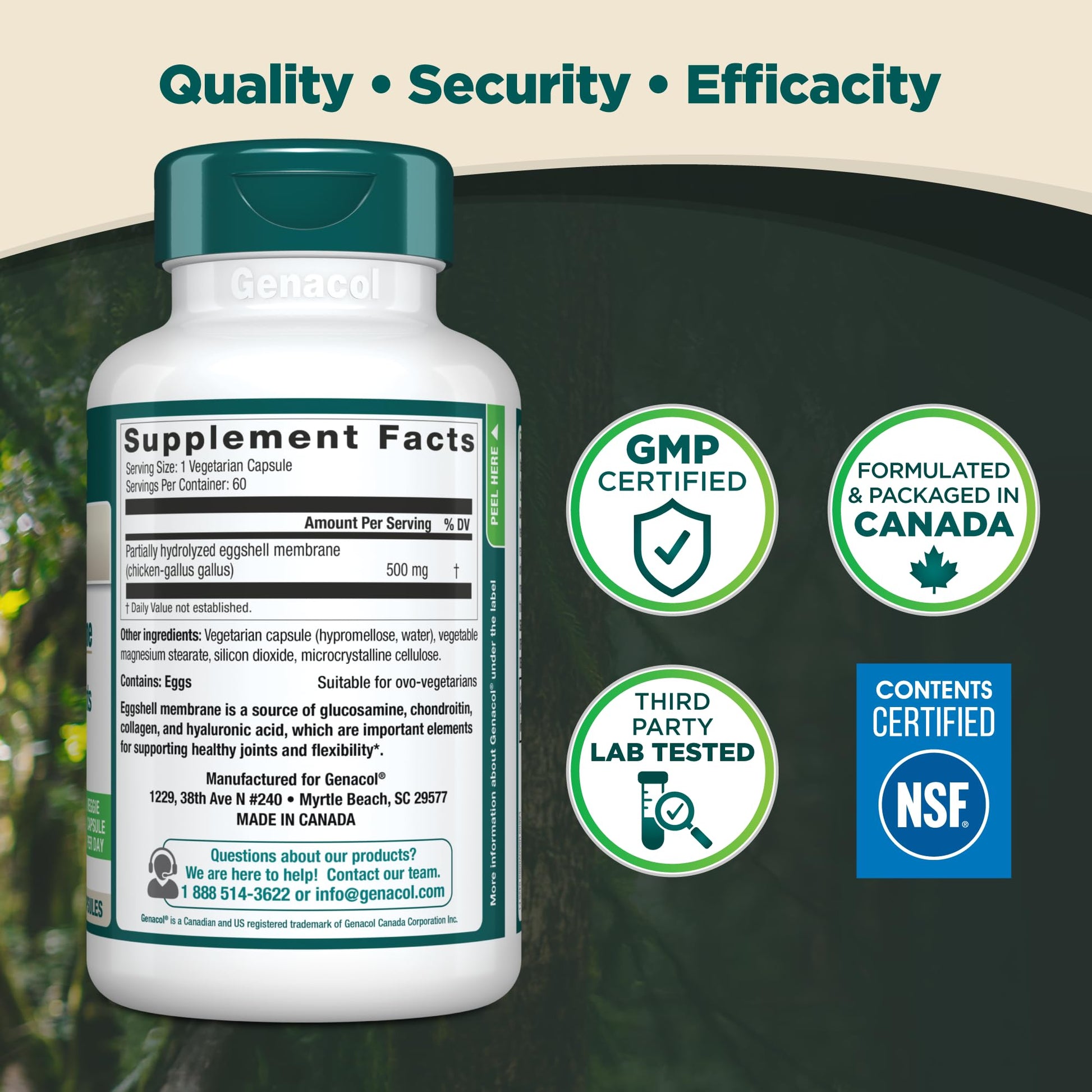Genacol Ovoflex – Natural Eggshell Membrane Supplement, Support Healthy Joints & Flexibility, Vegetarian Solution for Joint Care, Results in 7 Days, Value Pack, 60 Capsules (60-Day Supply) - Maple Wellness Supplements