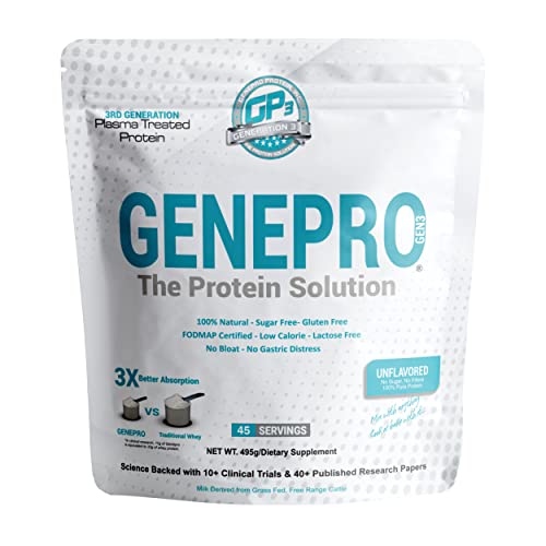 Genepro Unflavored Protein Powder - New Formula - Lactose-Free, Gluten-Free - Maple Wellness Supplements