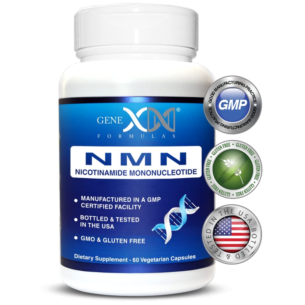 Genex Formulas NMN 250mg - Stabilized Form (60 Capsules), 99% Pure Supplement Capsules for Increased NAD Levels, DNA Repair - Maple Wellness Supplements