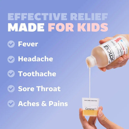 Genexa Kids & Adults Clean Acetaminophen Combo | Family Pain & Fever Bundle | Dye Free, 0% Artificial Additives | Vegan & Non-GMO | Medicine Made Clean | Ages 2-11, 12+ (2 Pack) - Maple Wellness Supplements