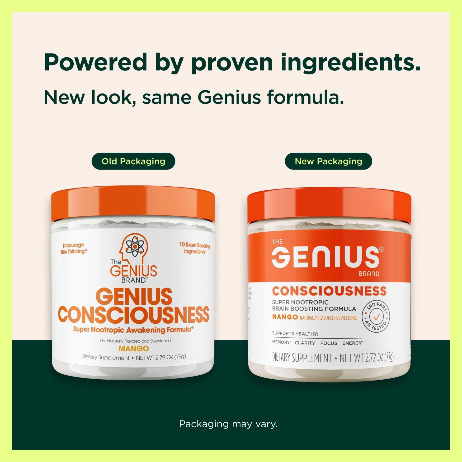 Genius Consciousness, Super Nootropic Brain Supplement Powder, Mango - Boost Focus, Cognitive Function, Concentration & Memory Booster - Alpha GPC & Lions Mane Mushroom for Neuro Energy & IQ - Maple Wellness Supplements