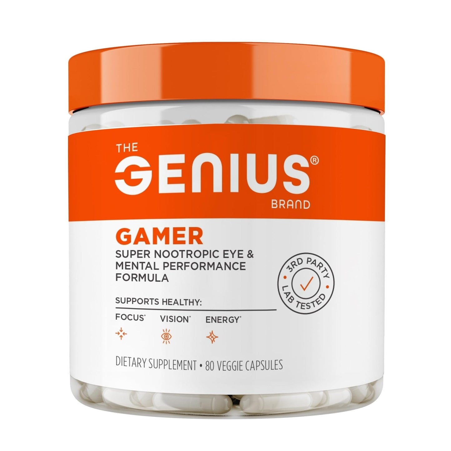 Genius Gamer, Gaming Focus Supplement, 80 Pills - Elite Nootropic Performance Booster - Boost Brain & Mental Clarity, Reaction Time & Concentration - Blue Light Support with Lutemax - Maple Wellness Supplements