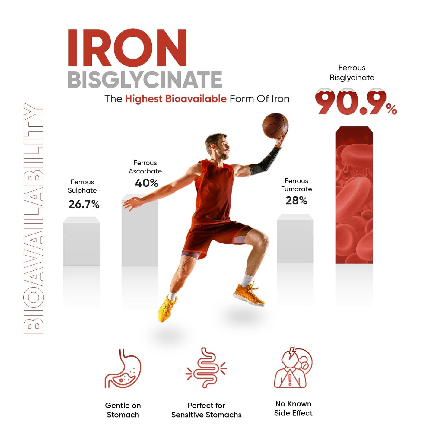 Gentle Iron Tablets High Strength 28mg - 400 Tablets (6+ Months Supply) - Vegan Iron - Maple Wellness Supplements