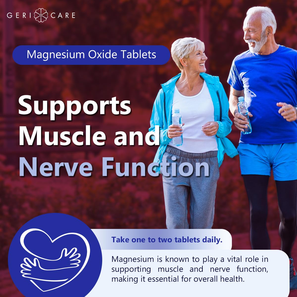 GeriCare Magnesium Oxide Supplement 240 mg of Elemental Magnesium, 120 Tablets, Essential Mineral Support, Promotes Vascular Health, Bone Strength, and Muscle Function (Pack of 1) - Maple Wellness Supplements