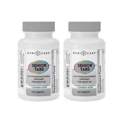 GeriCare Senior Tab 50+ Multivitamin and Minerals Tablets - Immune Support - Age-Defying Nutrition, 100 Count (Pack of 2) - Maple Wellness Supplements