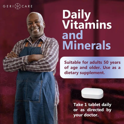 GeriCare Senior Tab 50+ Multivitamin and Minerals Tablets - Immune Support - Age-Defying Nutrition, 100 Count (Pack of 2) - Maple Wellness Supplements