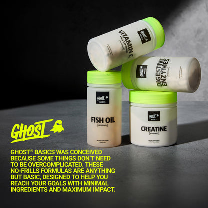 GHOST Basics Creatine Monohydrate Powder for Men & Women – 5G Creapure Creatine Workout Supplement for Muscle Gain – Vegan, Soy Free & Gluten Free - 50 Servings - Maple Wellness Supplements