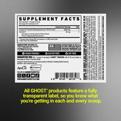 GHOST Basics Creatine Monohydrate Powder for Men & Women – 5G Creapure Creatine Workout Supplement for Muscle Gain – Vegan, Soy Free & Gluten Free - 50 Servings - Maple Wellness Supplements