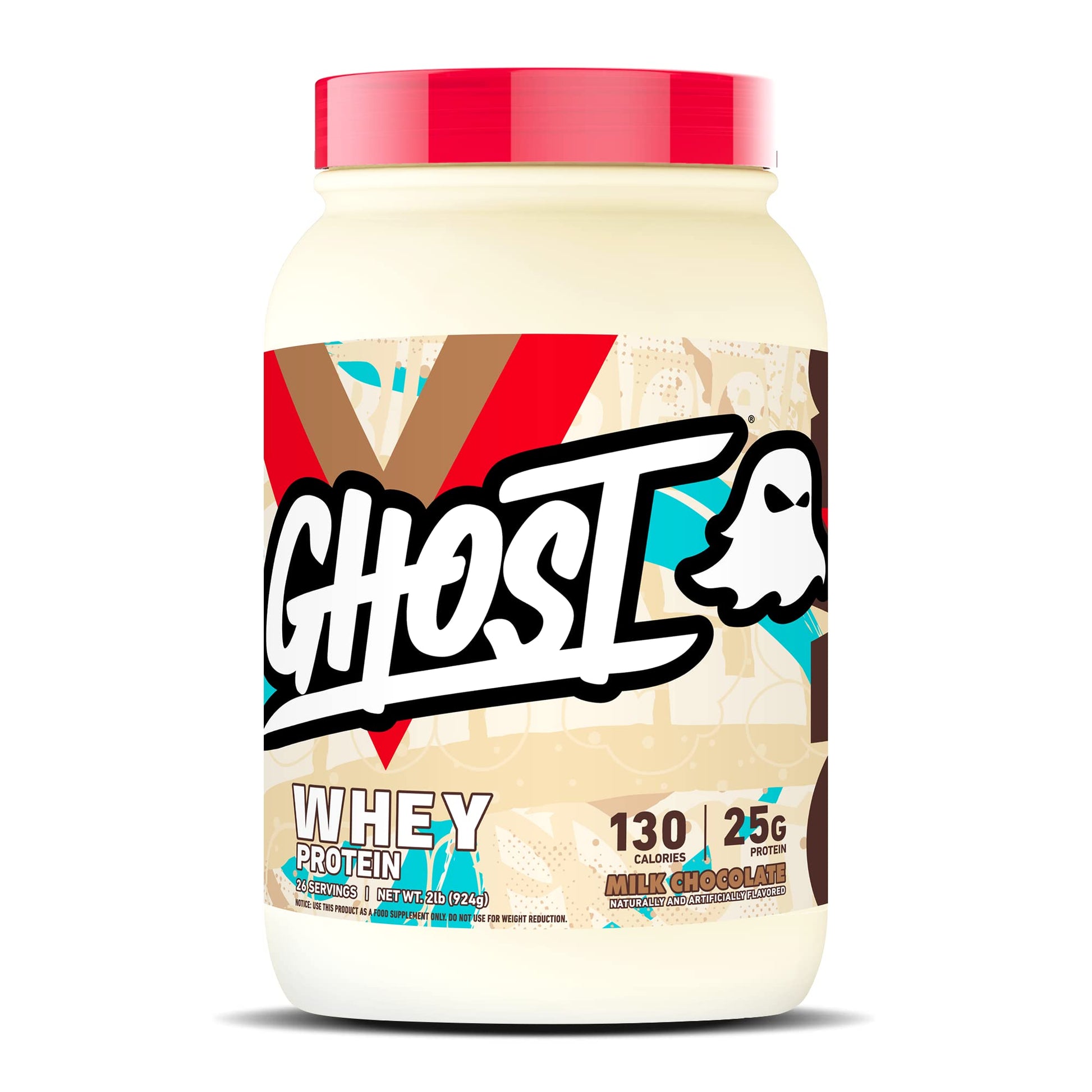 GHOST Whey Protein Powder, Milk Chocolate - 2LB Tub, 25G of Protein - Flavored Isolate - Maple Wellness Supplements