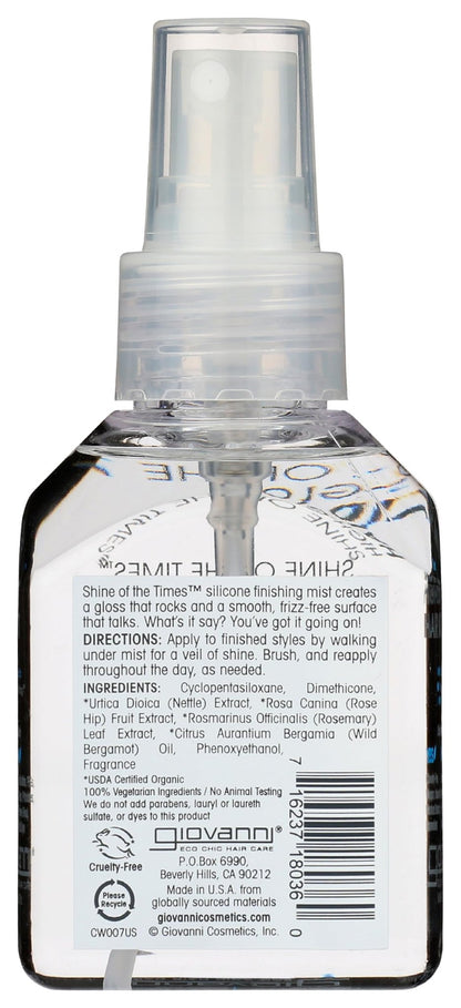 GIOVANNI Shine of the Times Finishing High-Gloss Hair Mist - Anti Frizz Hair Products, Color Safe, Salon Quality, Cruelty-Free, No Parabens, Infused with Natural Botanical Ingredients - 4.3 oz - Maple Wellness Supplements
