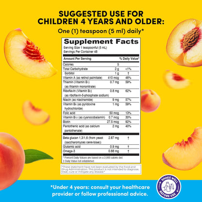 GirafKids Multivitamin Syrup + Super Vitamins Liquid Bundle for Kids Ages 4+ | Omega-3, Beta Glucan, Royal Jelly & Propolis | - Maple Wellness Supplements
