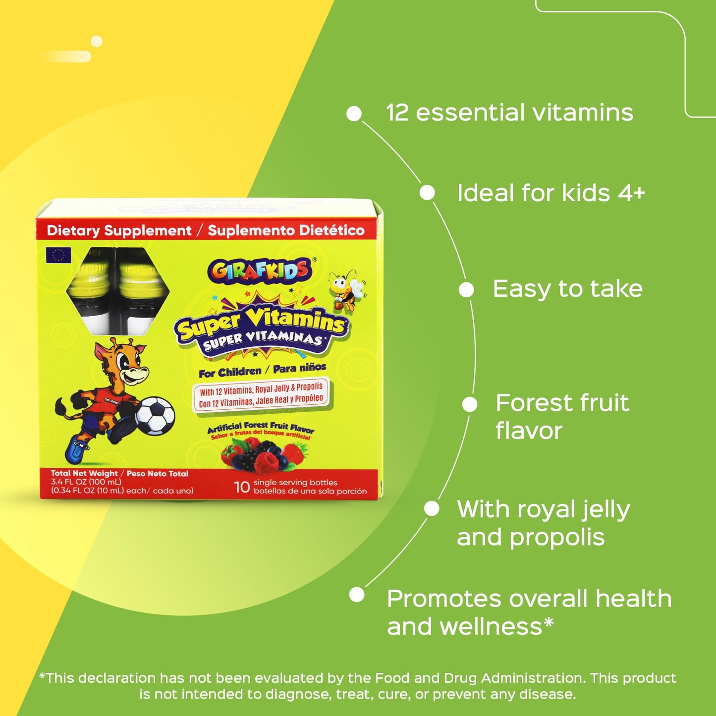 GirafKids Multivitamin Syrup + Super Vitamins Liquid Bundle for Kids Ages 4+ | Omega-3, Beta Glucan, Royal Jelly & Propolis | - Maple Wellness Supplements