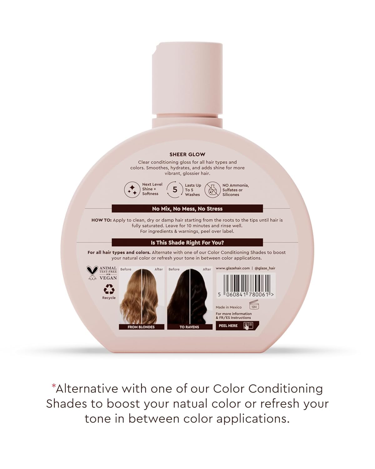 Glaze Supergloss Sheer Glow Clear Hair Gloss Mini – Smooths, Lightweight, Adds Mirror Shine & Improves the look of Damaged Hair – Travel Size 1.7 oz - Maple Wellness Supplements