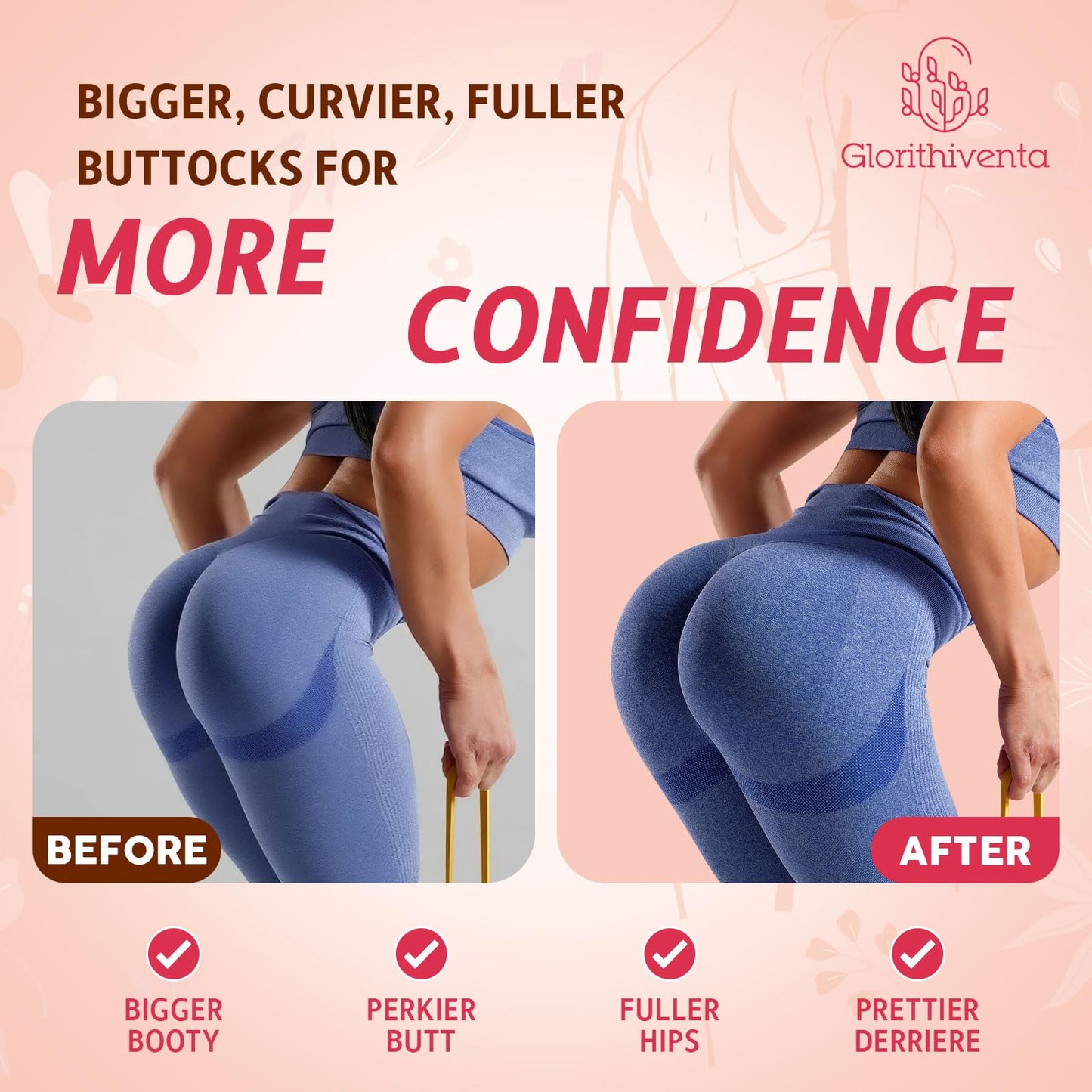 Glorithiventa Cholesterol & Booty Gummies Supplement Bundle - Plant Sterols & Stanols + CurvaBoost BBL Herb Blend & Creatine Monohydrate - Cholesterol Normal Level, Booty, Curves & Energy - Maple Wellness Supplements