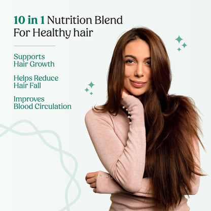 Glosense Hair You Glo – Plant-Based Biotin Supplement | Hair Growth Drink | Natural Hair Vitamins Powder with Amla, Sea Buckthorn, Gotu Kola | No Added Sugar, No Added Flavours | 30 Servings - Maple Wellness Supplements
