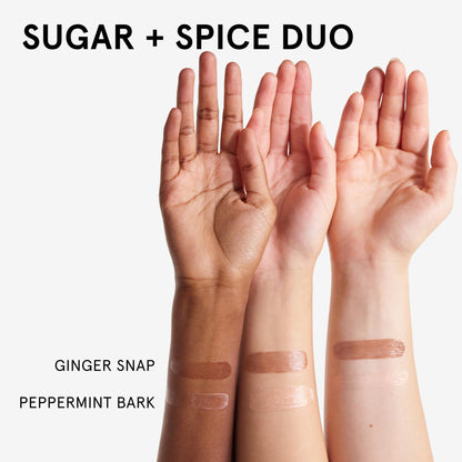 Glossier Balm Dotcom Hydrating Lip Balm Duo - Peppermint Bark & Ginger Snap - Lanolin, Beeswax & Castor Oil for Dry Lips - Nourishing Lip Care Gift Set, 2 x 15ml - Maple Wellness Supplements