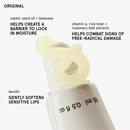Glossier Balm Dotcom Hydrating Lip Balm - Universal Salve, Up to 12Hr Moisture - Lanolin, Beeswax & Castor Oil for Dry Lips, Cuticles & Skin - Original, Clear Fragrance-Free, 15ml - Maple Wellness Supplements