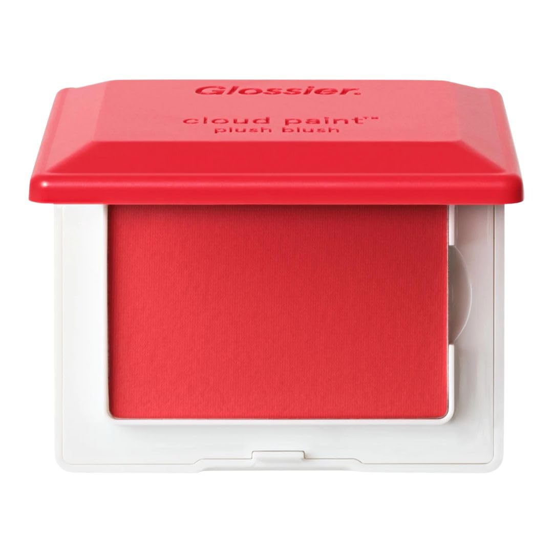 Glossier Cloud Paint Plush Blush - Burst, Bright Red - Soft Matte Buildable Long Wearing Blurring Cream-to-Powder - Maple Wellness Supplements