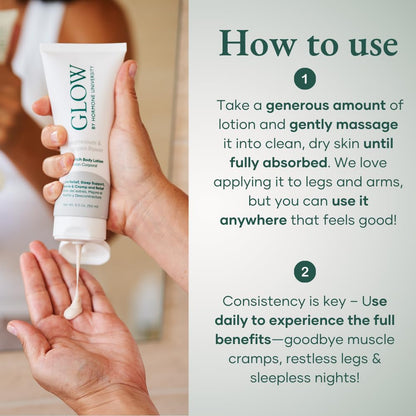 Glow by Hormone University - Magnesium Lotion with Collagen - Magnesium Cream - Bedtime Routine Sleep Lotion - The Highest Concentration of Genuine Zechstein Magnesium Chloride (Pack of 1) - Maple Wellness Supplements