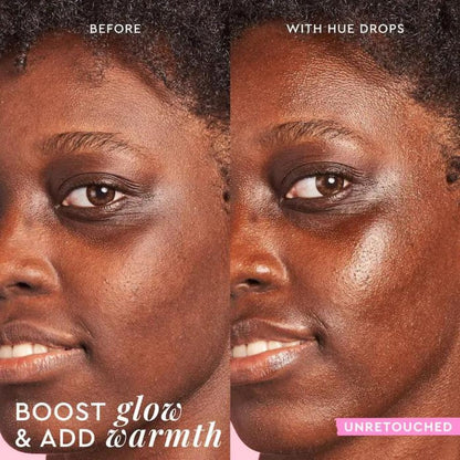 Glow Recipe Hue Drops Bronzing Drops, Tinted Face Serum, Glow Primer + Liquid Highlighter, Niacinamide + Hyaluronic Acid, Radiant Warm Glow, Sunglow (40ml) - Maple Wellness Supplements