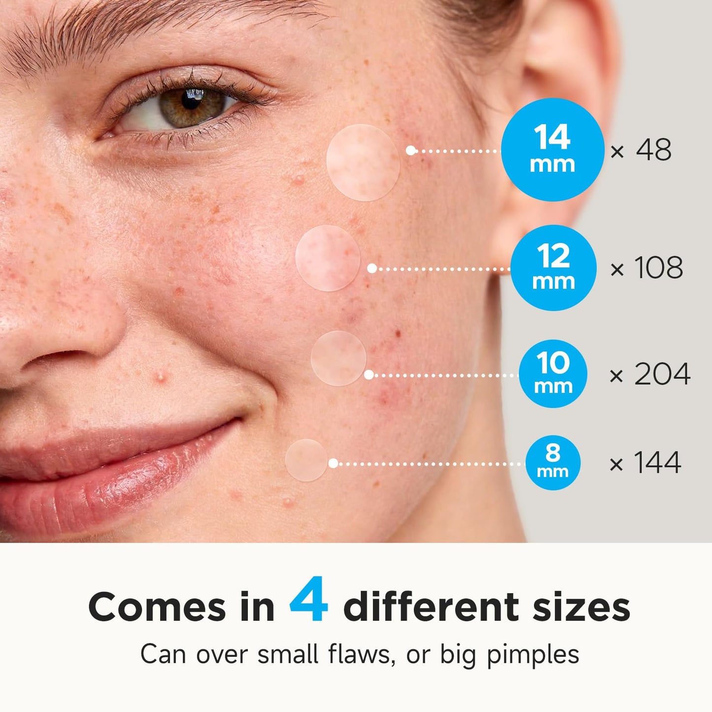 Glowpatch Pimple Patches for Face (504 Count), FSA Eligible Acne Patch Bulk, Zit Stickers 4 Sizes, Hydrocolloid Spot Stickers - Maple Wellness Supplements