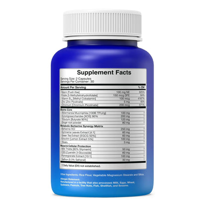 GLP-1 Support – Akkermansia Postbiotic 10B TFU + Berberine HCl 250 mg | 18-Ingredient System | Appetite, Mood & Metabolic Support | Inulin-Free | Saffron, NAD+ Cofactors | 3 Pack | 90-Day Supply - Maple Wellness Supplements