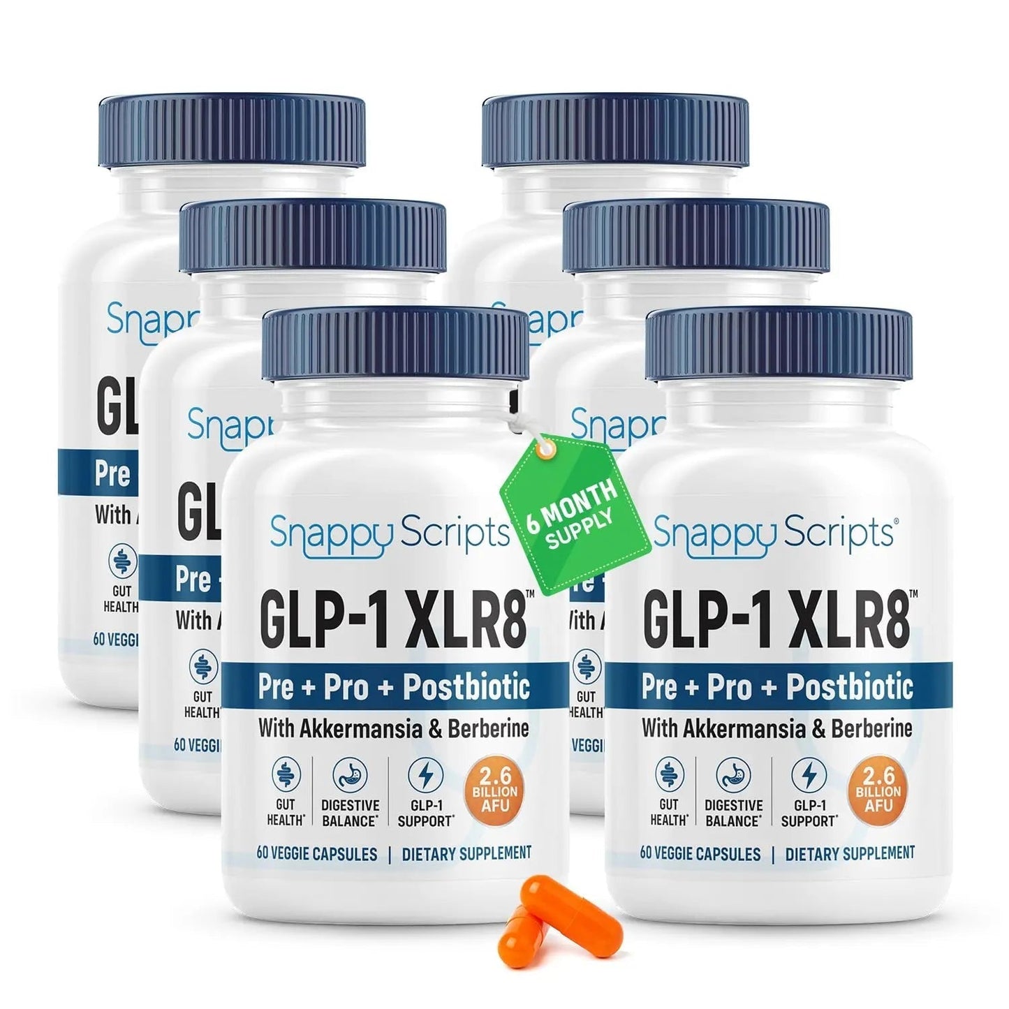 GLP-1 XLR8 Supplement for Weight Loss, Digestion, Constipation, Bloating Relief with Akkermansia 2.6 Billion AFU Live Prebiotic Probiotic Postbiotic Gut Health + Berberine for Women Men 360 Capsules - Maple Wellness Supplements