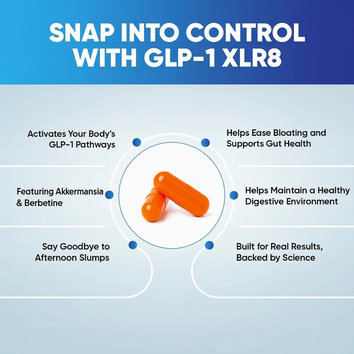 GLP-1 XLR8 Supplement for Weight Loss, Digestion, Constipation, Bloating Relief with Akkermansia 2.6 Billion AFU Live Prebiotic Probiotic Postbiotic Gut Health + Berberine for Women Men 360 Capsules - Maple Wellness Supplements