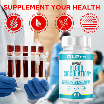 GLPro Blood Capsules, Official GLPro Blood Health Support Pills with All Natural Ingredients, Advanced Formula Supplement with Maximum Strength Premium Vitamins for Women and Men (60 Capsules) - Maple Wellness Supplements