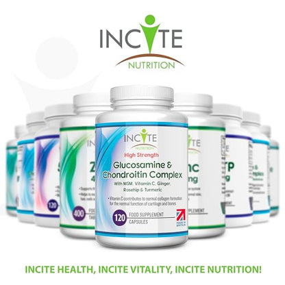 Glucosamine and Chondroitin High Strength Complex with MSM, Vitamin C, Ginge - Maple Wellness Supplements