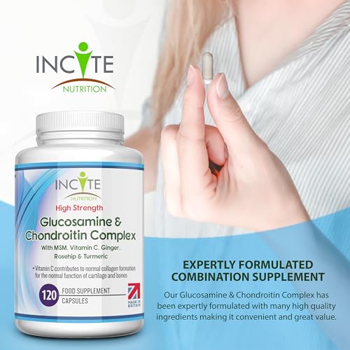Glucosamine and Chondroitin High Strength Complex with MSM, Vitamin C, Ginge - Maple Wellness Supplements