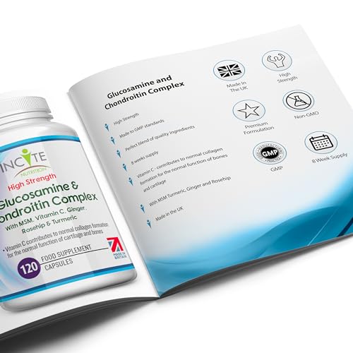 Glucosamine and Chondroitin High Strength Complex with MSM, Vitamin C, Ginge - Maple Wellness Supplements
