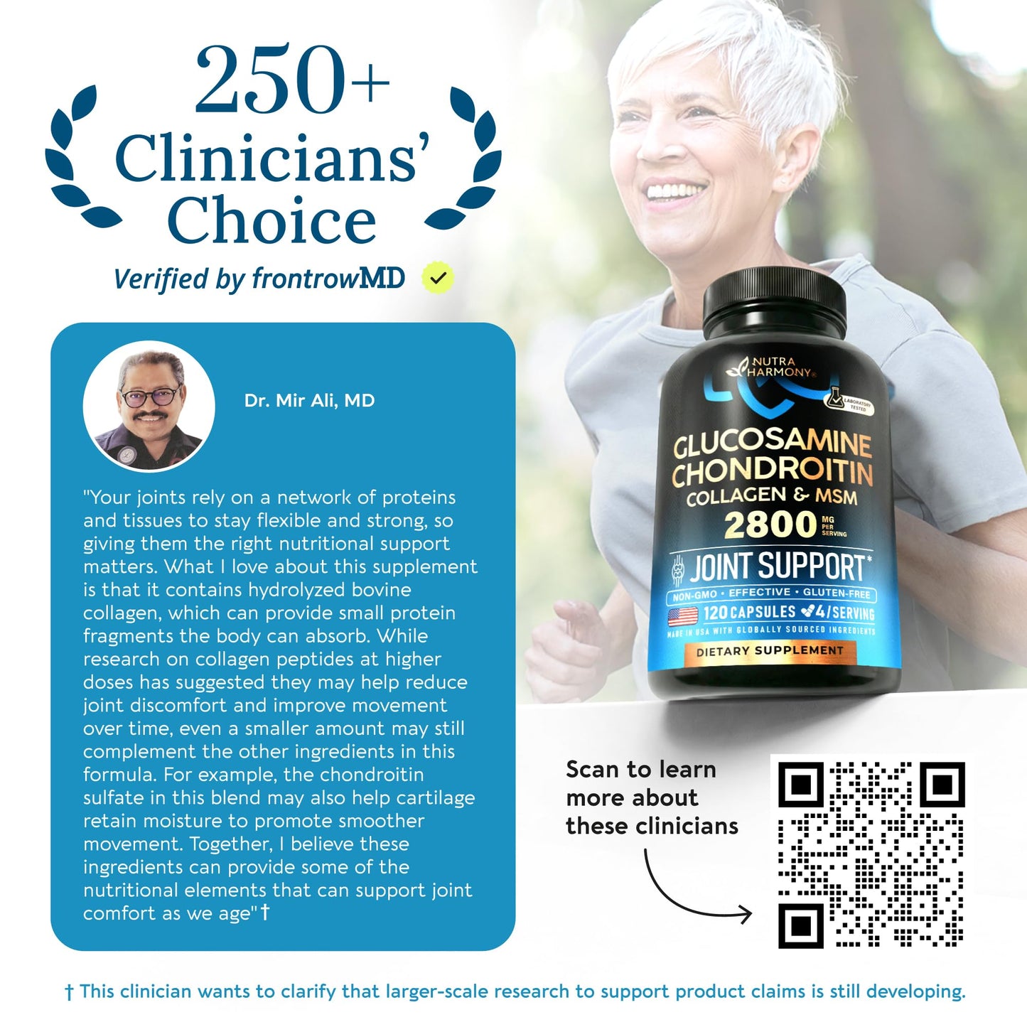 Glucosamine Chondroitin MSM Collagen | HSA | Joint Support Supplement 2800 mg | Made in USA | FSA Approved Product Items | Flexibility Nutritional Vitamins - Maple Wellness Supplements