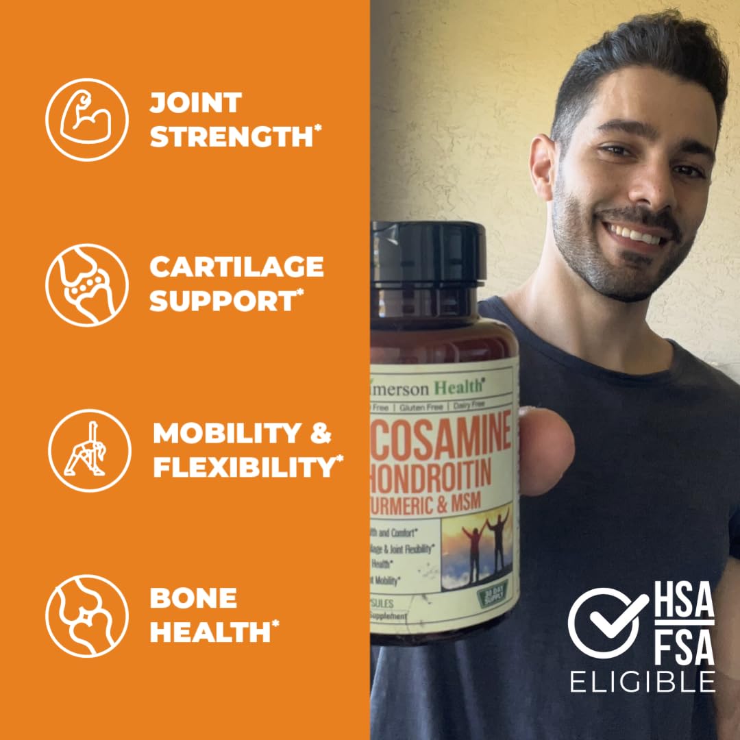 Glucosamine Chondroitin MSM Turmeric Boswellia - Joint Support Supplement. Antioxidant - Maple Wellness Supplements