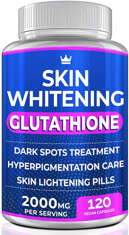 Glutathione Whitening Pills - 120 Capsules 2000mg Glutathione - Effective Skin Lightening - Maple Wellness Supplements