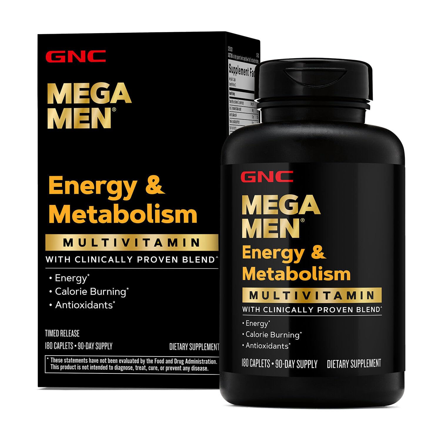 GNC Mega Men Energy & Metabolism Multivitamin | Antioxidants and Increased Calorie Burning | 180 Count - Maple Wellness Supplements
