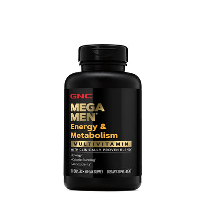 GNC Mega Men Energy & Metabolism Multivitamin | Antioxidants and Increased Calorie Burning | 180 Count - Maple Wellness Supplements