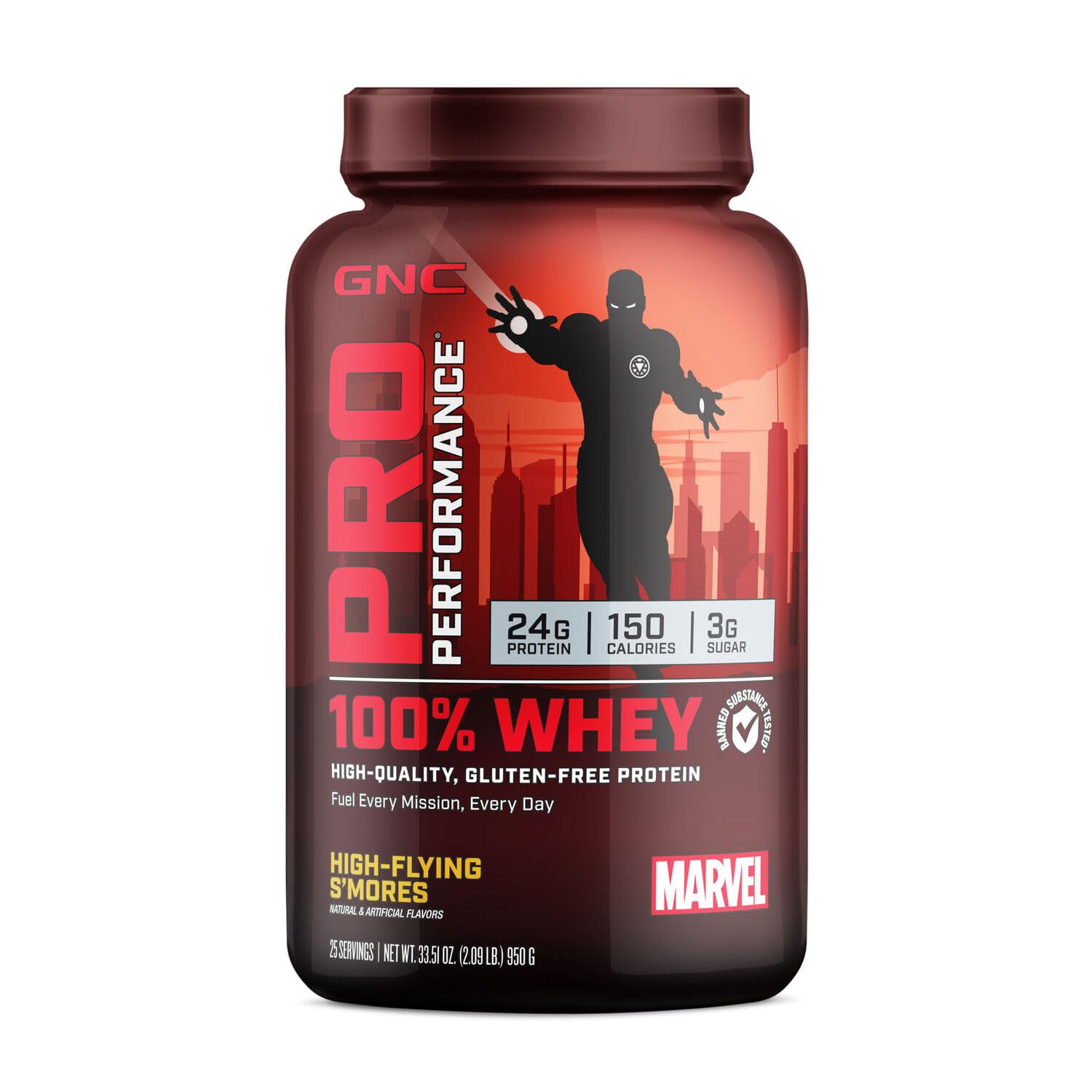 GNC Pro Performance 100% Whey - Marvel: High-Flying S'Mores - 25 Servings - Maple Wellness Supplements